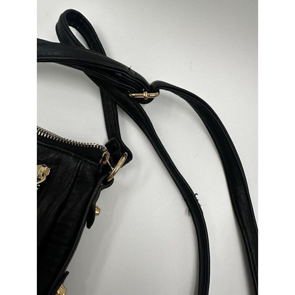 Jessica Simpson Ladies Black Crossbody Bag w/Adjustable Strap Gold Accents - Picture 6 of 12